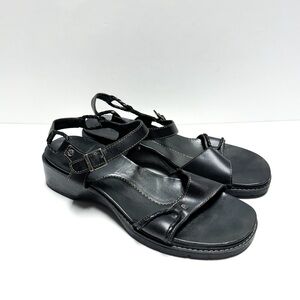 Timberland Chunky Block Black Leather Sandals